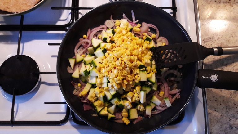 Courgette and corn tacos