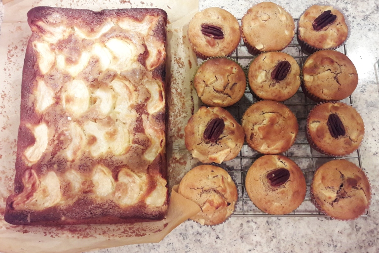 Norwegian apple cake and apple &amp; pecan muffins