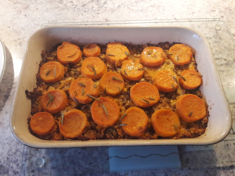 Sweet potato and chestnut bake